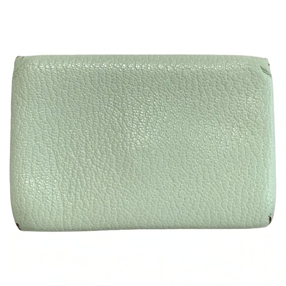 Auth HERMES Calvi Verseau Vert Fizz Blue Zephyr Chevre B Coin Case - Picture 2 of 4